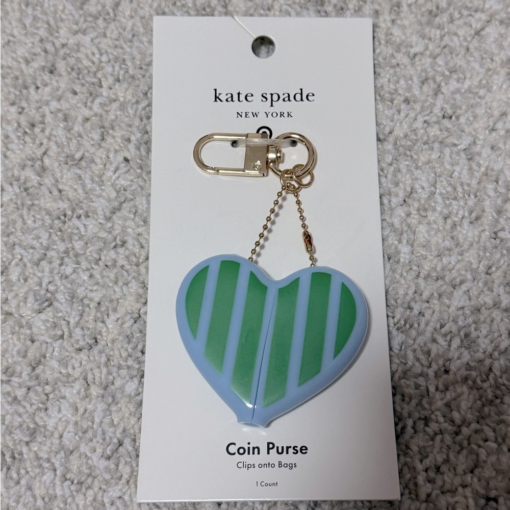 NWT Kate Spade X Target Limited Release Striped Heart Coin Purse Bag Charm - Picture 4 of 7